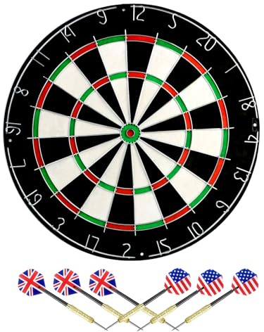 Jeu de fléchettes en sisal à poils professionnels internationaux Ø18''/45cm 4,5kg Épaisseur 4cm avec 6 fléchettes en acier