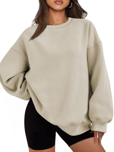 Famulily Übergroße Sweatshirt Frauen Loose Fit Baumwolle Vintage Rundhalsausschnitt Sweatshirts Langarm Tops S-XL