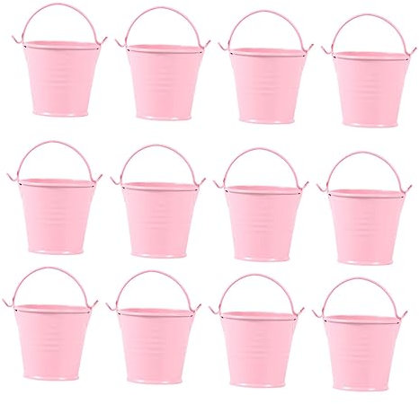 FUNOMOCYA 12stücke Mini Eimer Eisen Für Blumen Und Sukkulenten Nordic Stil Blumentöpfe Für Balkon Und Garten Multifunktionale Kleine Behälter