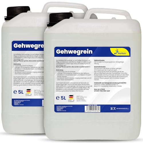Mr. Perfect Intensiver Wegerein 2x5 Liter | Flechtenentferner für Pflastersteine, Terrassenplatten & Beton | Steinreiniger Intensiv Aussen entfernt Verschmutzungen zuverlässig| Made in Germany
