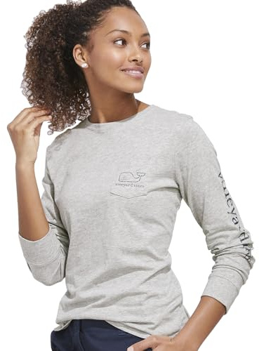 Vineyard Vines Women's Long Sleeve Vintage Whale Pocket T-shirt