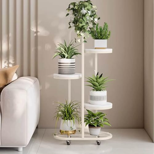 Modern balkon deko blumenbank mit Rädern, Mehrstöckig Garten pflanzenständer outdoor, Mode blumentreppe outdoor, blumenständer für innen draußen, für Zimmerecke,Wohnzimmer,Terrasse,Hof.(105cm)