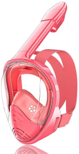 DTYBJN Schnorchelmaske Vollgesichts-Schnorchelmaske, Tauchmaske mit Abnehmbarer Kamerahalterung, Weitwinkel-Sicht, Anti-Beschlag, Anti-Leck Vollgesichtsmaske(Pink)