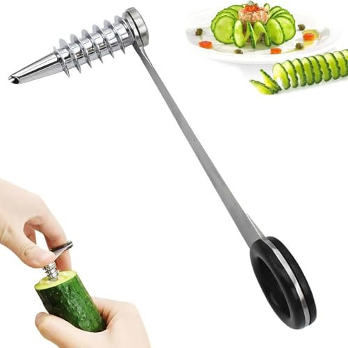 CHENRI Piranha Spiralschneider, Edelstahl Spiralschneider für Gemüse, Kartoffeln, Gurken, Karotten, Zucchini