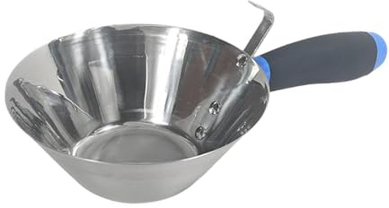 Baoblaze Cement Bucket Scoop, Stainless Steel Construction Tool, Water Ladle Water Spoon Bricklaying Bowl,Home Renovations Multifunctional Bucket Dipper Plastering Tool for Landscaping