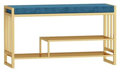 Panca con contenitore Scarpiera da ingresso con sedile imbottito, panca for scarpe da ingresso, ripiano for scarpe, panca portaoggetti a 2 ripiani for ingresso, camera da letto, soggiorno, balcone Pan