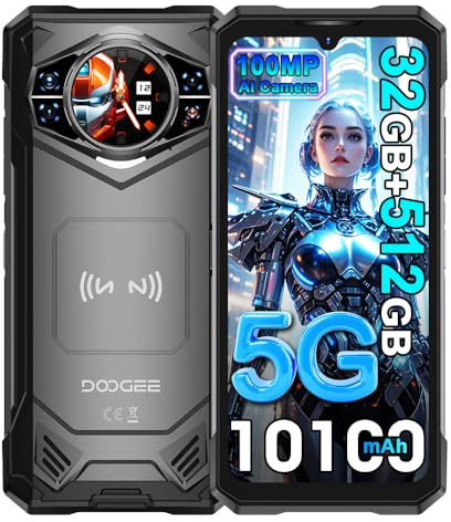 DOOGEE S200 X 5G Cellulari, 32GB + 512GB (2TB), 10100mAh/33W, Rugged 5G Smartphone, 100MP + 20MP (Vision Nocturne) + 20MP Telefono, 6,72 pollici FHD+ 120Hz + 1.32 AMOLED Smartphones Nero