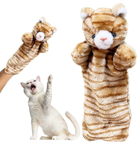 lyanny Guante de Lucha para Gatos | Guante Títere para Lucha con Gatos | De Estimulación Sensorial para Mascotas, del Aburrimiento Y Entretenimiento En Interior