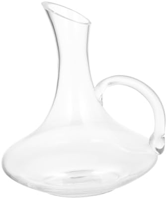 Veemoon Carafe à Vin Forme Incision Arrondie avec Poignée en Verre sans Plomb et Occasions Festives Distributeur de Boissons Pratique pour Bar