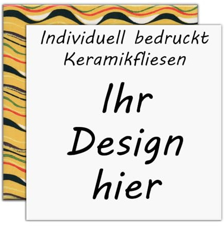 Individuell bedruckte Quadrat Keramikfliesen mit Ihrem Design | Wunderschöner Hochwertiger Druck | Personalisiert Fliese mit Wunschmotiv, Bild, Foto, Logo | Selbst gestalten Ceramic Tile (15cm)