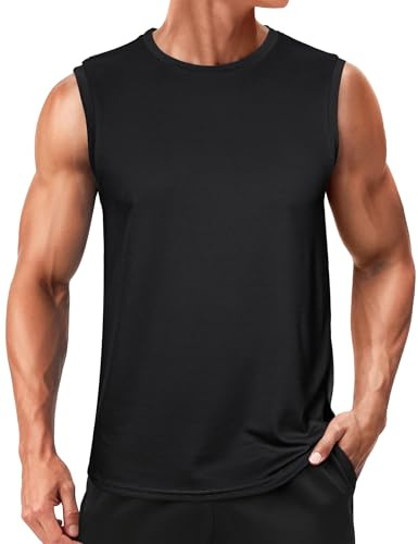 Wayleb Camiseta de Tirantes Hombre Deportiva Camiseta Sin Mangas Fitness Transpirable Secado Rápido Elástica para Gimnasio Running y Uso Diario