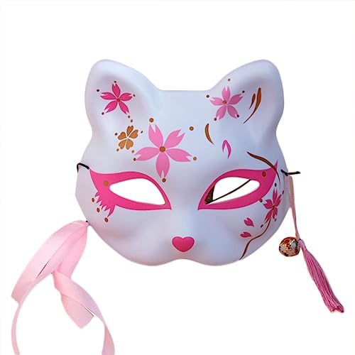 sodeber Masques Demi-visage De Dessin Animé Japonais, Masques De Festival De Renards, Accessoires De Cosplay Rave Pour Fête D'halloween Pour Hommes Adultes
