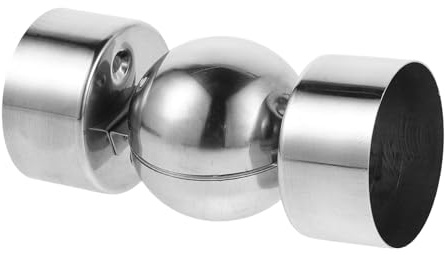 Ciieeo Raccord de Main Courante Trou de 60mm en Acier Inoxydable Argenté Compatible Large Support de Joint Rond Surface Polie pour Rampes D'escalier Bureaux et Maisons