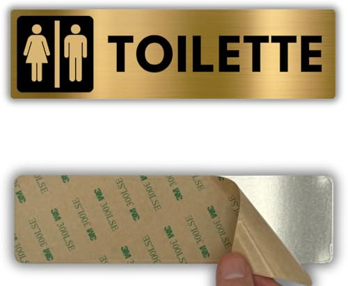 LEIASA | Cartello Bagno Uomo Donna - 5x18 cm - Alluminio - Servizi Igienici | Targa Bagno Signore e Signori, Adesivo Porta WC Maschile Femminile, Insegna Toilette Bagno Aperto a Tutti gli Ospiti
