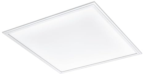 EGLO LED Deckenleuchte Salobrena 1, 1 flammige Deckenlampe, Wohnzimmerlampe | Küchenlampe aus Aluminium, Kunststoff, Bürolampe in Weiß, Flurlampe Decke, L x B 59,5 cm