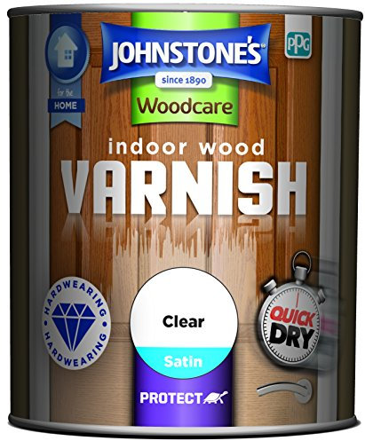 Johnstone's Woodcare Indoor Wood Varnish Satin - Clear 750ml
