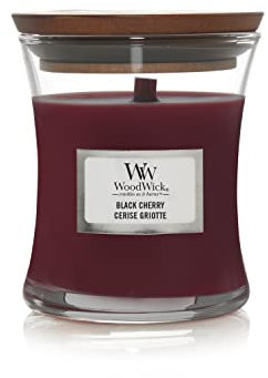 WoodWick vela aromática mediana en forma de reloj de arena, cereza negra