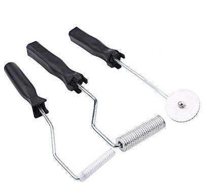 Fdit Juego de Rodillo de Fibra de Vidrio para Pala, Herramienta de 3 Piezas de Rodillo de Fibra de Vidrio Laminado de Burbujas Kit para reparación de bañera o
