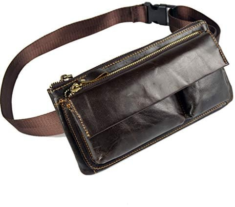 Sac de Taille en Cuir Vintage Fanny Bag pour Hommes Femmes Hip Bum Ceinture à Main Voyage randonnée Course téléphone Portable Pochette Sac à Main