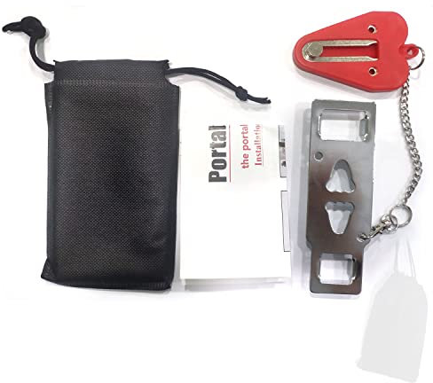 QEEQPF Cerradura de puerta portátil compatible, cerradura de viaje, adecuada para familia, viajes, hotel, alquiler, apartamento, dormitorio, uso, brinda protección adicional para puertas y ventanas