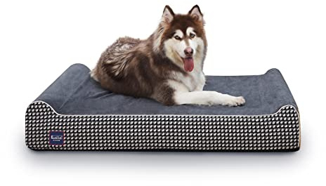Laifug Orthopedic Memory Foam Extra Large Dog Bed with Pillow and Durable Water Proof Liner & Removable Washable Cover & Smart Design