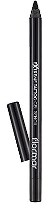 Flormar Extreme Tattoo Gel Pencil - Eyeliner Gel Waterproof con Effetto Tattoo – Matita Occhi Glitter a Lunga Durata, Pigmentata e Sfumabile, Matita per Interno Occhi, 006 Onyx