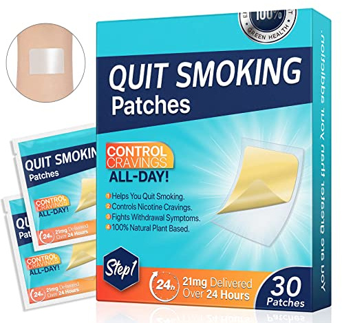 21mg Step 1 Smoking Aid Stop Smoking Patch Easy and Effective to Help Quit Smoking, Safety Anti-Smoking Stickers Stop Smoking Aid, 30 Count, 24H Delivered