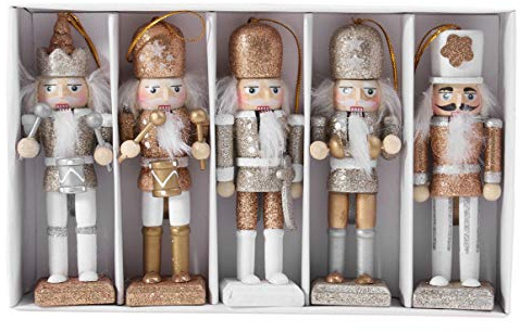 Sewroro 1 Set Weihnachten Nussknacker Ornamente Holz Nussknacker Figur Weihnachtspuppe Anhänger Nussknacker Soldat Dekoration für Weihnachten Urlaub Party