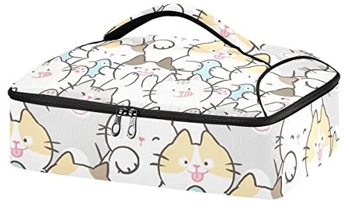 JUMBEAR Cacerola aislada, bolsa de transporte de cacerola de pescado para comer gatos, transportadores de cacerolas para alimentos fríos o calientes, apto para cenas, fiestas, camping
