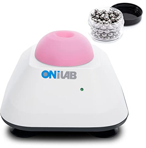 ONiLAB Mini Vortex Mixer mit Touch Funktion, Labor Mischen, Nagellack, Wimpernklebstoffe und Acrylfarben Mischen, Labor Vortex mit stabiler Aluminium Gussbasis, 120pcs 7/32in Mischkugeln, Rosa…