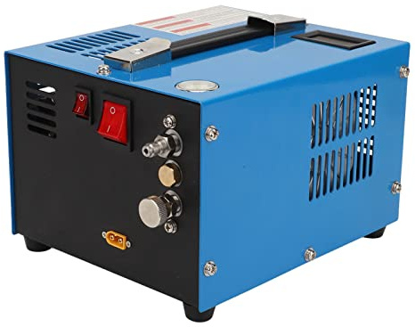Compresor de Aire Portátil PCP, 300BAR (4500psi, 30MPa), Bomba Compresora de Tanque de Buceo Libre de Aceite y Agua 12500rpm con Ventilador de Enfriamiento para Pistola de Aire