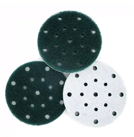 Yinxi 3PCS 6 Inch 150mm 17 holes 240/400/800/1000 Grit Scrubbing Pads Flocking Industrial Scouring Pad Heavy Duty Cleaning (Size : 240 grit)