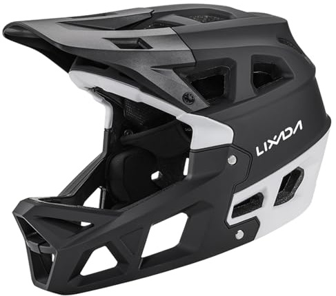 Lixada Casco Integral de Bicicleta de montaña para Adultos Racing Downhill MTB Casco para Hombres/Mujeres Casco de Bicicleta de montaña para Adultos de la Cabeza Casco de Bicicleta