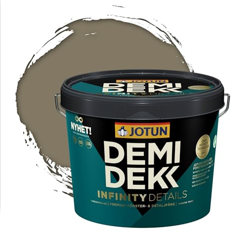 Jotun - Peinture Bois, Lasure Opaque pour Extérieur et Intérieur Satinée - DEMI DEKK INFINITY DETAILS - RAL 7002 - Gris Olive - 3L