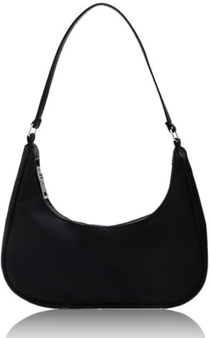 NHPY 1 Stück Handtasche Damen Klein, Umhängetasche Damen Handtasche, Handtasche Vintage, 90S Women's Shoulder Bag, Kleine Tasche Damen, Y2K Fashion Handtaschen Für Frauen(Schwarz)