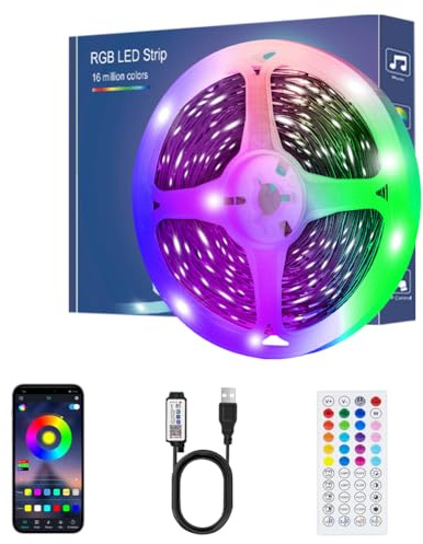 LED Strip Light, Music Sync 6m/19.7ft LED TV Backlights for 70-85 inch TV, Smart Ambient Lights with Bluetooth App & Remote Control, USB Powered for Bedroom, Kitchen, Ceiling, Gaming, Home Decoration