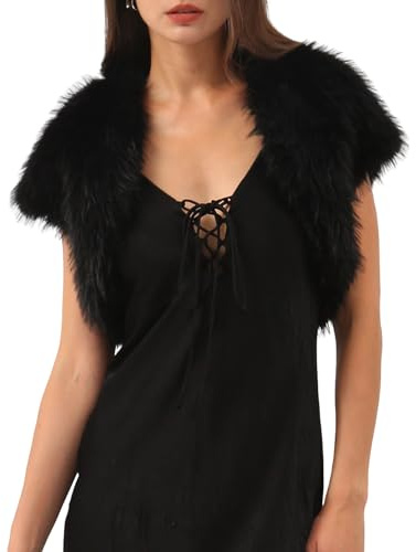 Amazhiyu Giacca da sposa in pelliccia, Bolero da donna a maniche corte, Crop Bolero da sposa in pelliccia sintetica, Giacca da sposa corta in pelliccia sintetica, Giacca corta in pelliccia sintetica