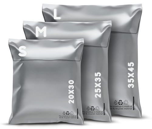 RAGO® Versandtaschen Plastik Warensendung S-10 Stück I M-10 Stück I L-10 Stück I Versandbeutel Selbstklebend und Blickdicht I Plastiktüten Verschließbar I Ideal für Vinted