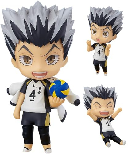 Zhongkaihua Haikyuu Anime Figuren Kotaro Bokuto Actionfigur mit Zubehör Wechselbare Gesichter und Hände Mini Statue Ton Modell Desktop Ornamente