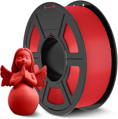 JAYO ABS Filament 1,75mm (Rot), 1kg/Spule, ANTI-WARPING/HOCHSCHLAGFESTES/HITZEBESTÄNDIGES, Maßgenauigkeit +/-0,03mm, 3D Drucker Filament