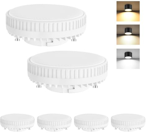 GeyouLux GX53 varmvit LED, 3CCT LED-lampa ersätter halogen 60W, icke-dimbar, 6-pack
