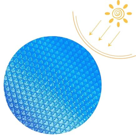 Pellicola solare per piscina, rotonda, diametro 180 cm, copertura solare per piscina incassata, telo solare, copertura solare a bolle, tagliata, galleggiante, per piani fuori terra