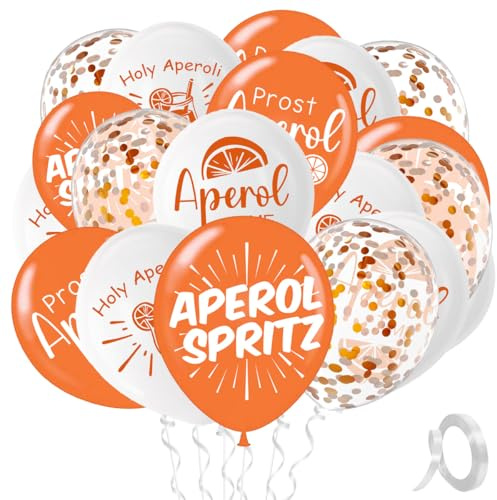 25 Stück Aperol Ballons,Aperol Spritz Deko,Aperol Deko,Aperol Spritz Party,Luftballons Orange,Für Cocktailpartys,Aperol Spritz Geschenke,Aperol Spritz-Events in Bars