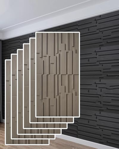 Slat Design 3D Wall Panels for Interior Decor, Wooden Covering Panels for Kitchen and Outdoor, Cuttable Acoustic Cladding