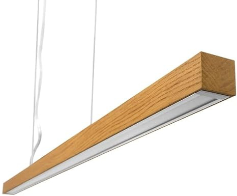 LED Wood Pendelleuchte aus Eichenholz 140 cm - Handgefertigte Hängelampe Esstisch - Deckenlampe Hängend - Hängelampe Holz - Lampe Esszimmer, Wohnzimmer und Küche - 50W 3900 lm Warmweiß Licht 3000 K
