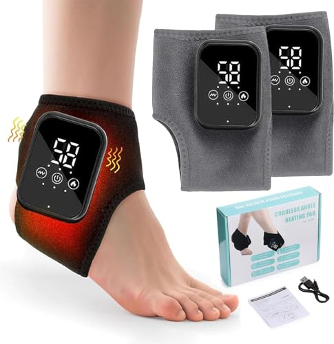 3-i-1 fotmassager, neuropati-massageapparat, bärbar fotmassageapparat, elektrisk USB uppladdningsbar fotmassage med 3 lägen 5 värmenivåer, för smärtfria och vitala ben (2 stycken)