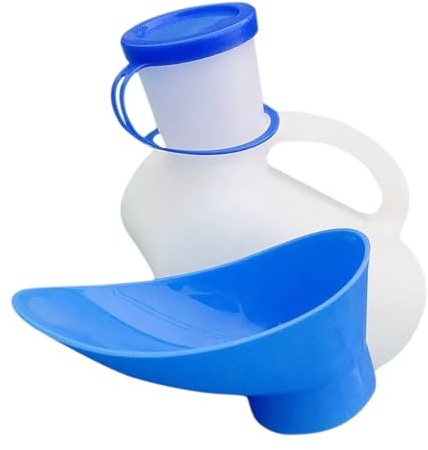 Urinalflasche für Senioren 1000ml aus Pe mit Deckel, 1 Satz | Patientenurinflasche mit Großem Fassungsvermögen, Ergonomische Form, Druckfest, für Haus und Pflege