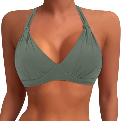 Costumi da Mare Donna,Reggiseno Bikini Taglie Forti da Donna, Reggiseno Sportivo, Senza Slip, con Coppe Grandi