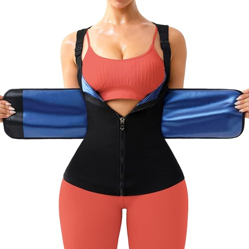 FUXERT Sweat Vest For Women Sauna Waist Trainer with Zipper
