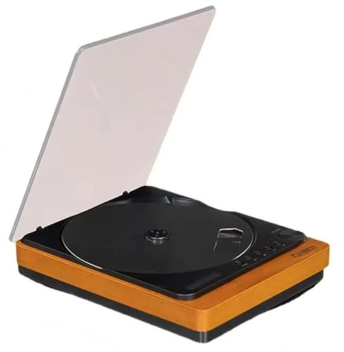 POCDOKYZ Mini lettore CD vintage, Bluetooth 5.1 con cavo in fibra ottica da 1,5 m, ripping da CD a USB, uscita digitale ottica, jack AUX da 3,5 mm, telecomando, USO AUTO DOMESTICO